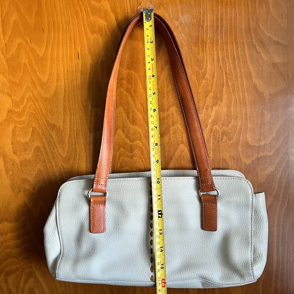Fossil Off White Leather Handbag with 3 sections